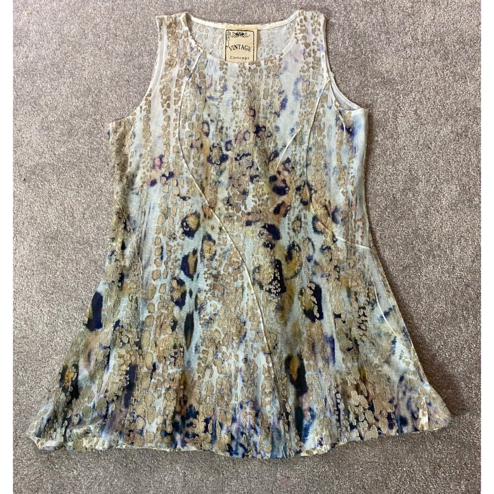 Vintage Concept Sleeveless Flowy Animal Print Top Medium